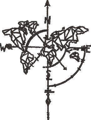 World Map Compass