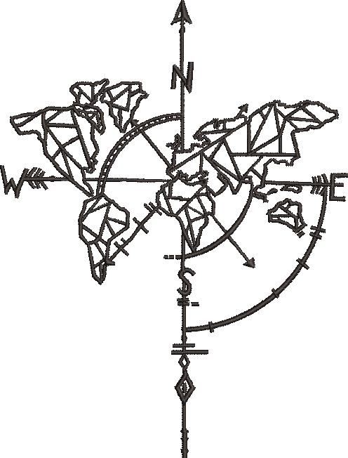 World Map Compass