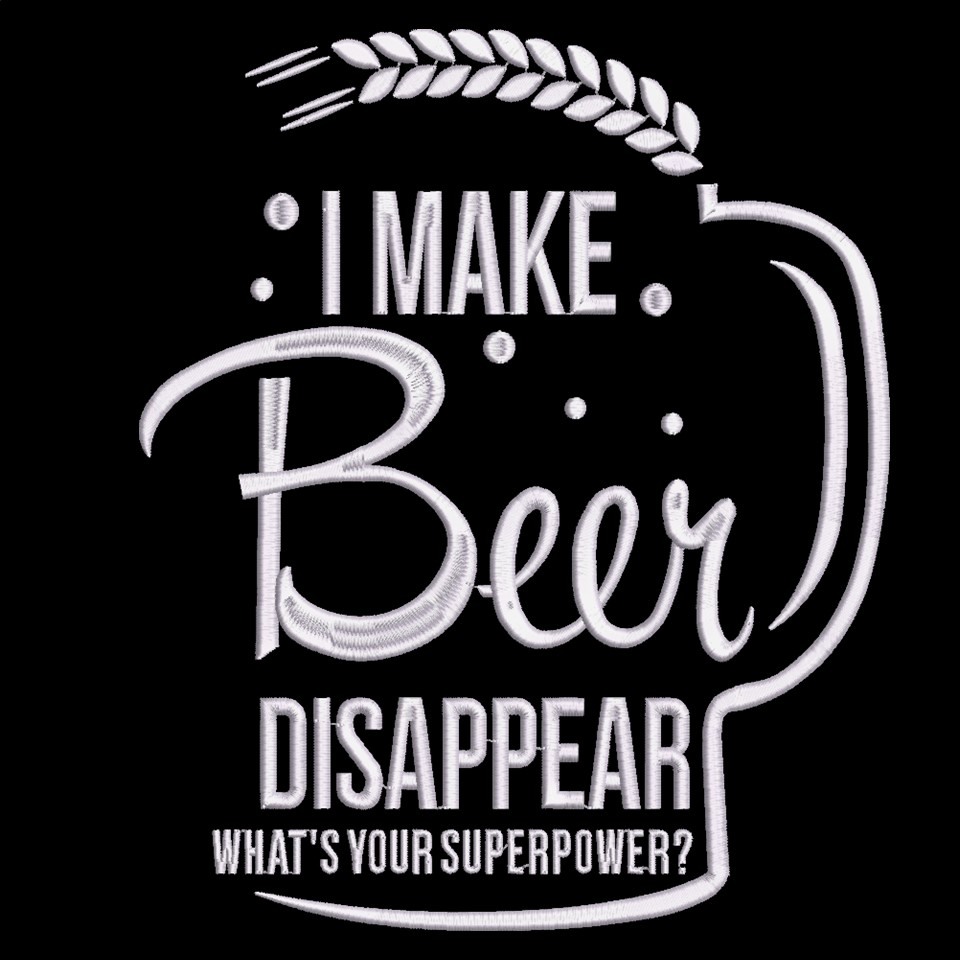 Make Beer Disappear Embroidery Pattern Make Beer Disappear Embroidery Pattern