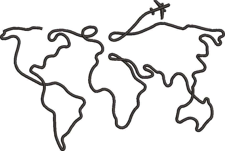 Airplane Track Embroidery Design Airplane Track Embroidery Design