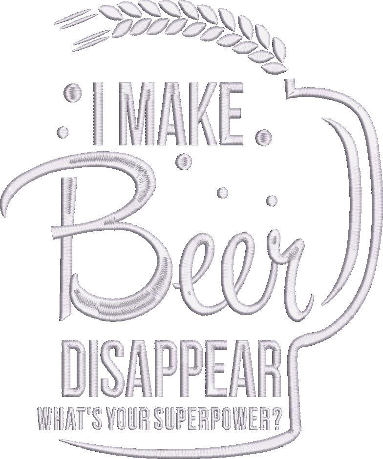 Make Beer Disappear Embroidery Pattern Make Beer Disappear Embroidery Pattern