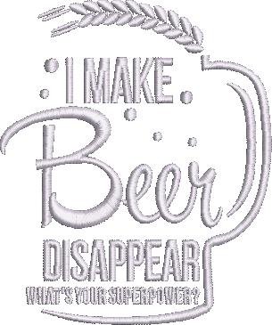 Make Beer Disappear Embroidery Pattern Make Beer Disappear Embroidery Pattern