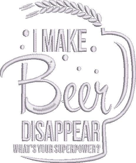 Make Beer Disappear Embroidery Pattern Make Beer Disappear Embroidery Pattern