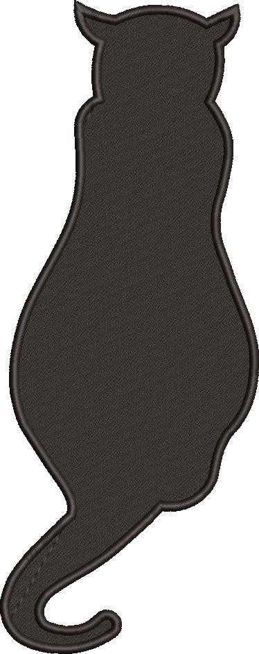 Cat Silhouette Embroidery Pattern