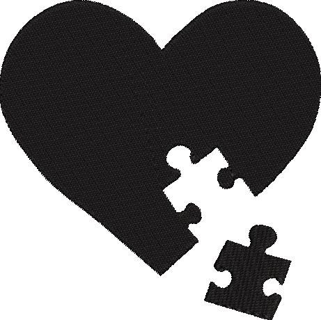 Black Heart Puzzle Embroidery Pattern