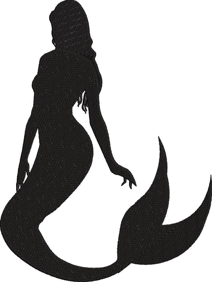 Mermaid Silhouette Embroidery Pattern Mermaid Silhouette Embroidery Pattern