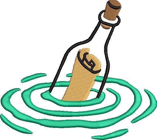 Paper Message In The Bottle Embroidery Pattern Paper Message In The Bottle Embroidery Pattern