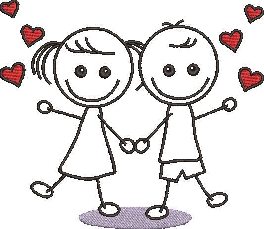 Boy And Girl Embroidery Pattern