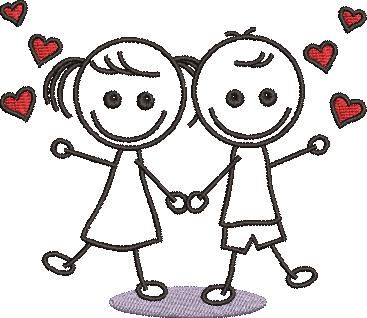 Boy And Girl Embroidery Pattern