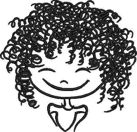 Girl with Curly Hair Embroidery Pattern Girl with Curly Hair Embroidery Pattern