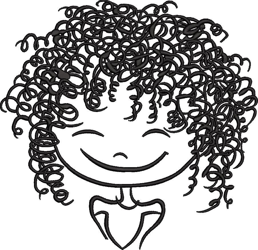 Girl with Curly Hair Embroidery Pattern Girl with Curly Hair Embroidery Pattern