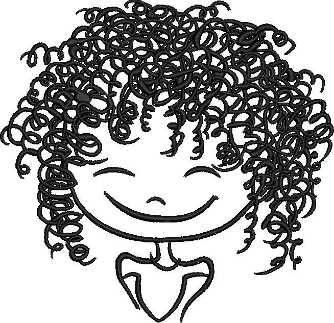 Girl with Curly Hair Embroidery Pattern Girl with Curly Hair Embroidery Pattern