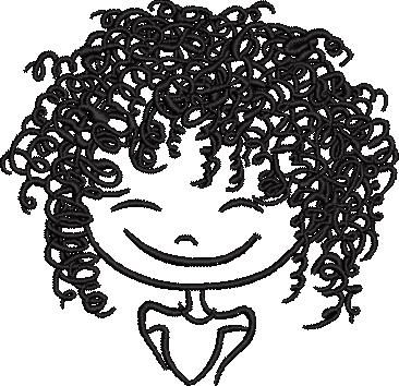 Girl with Curly Hair Embroidery Pattern Girl with Curly Hair Embroidery Pattern