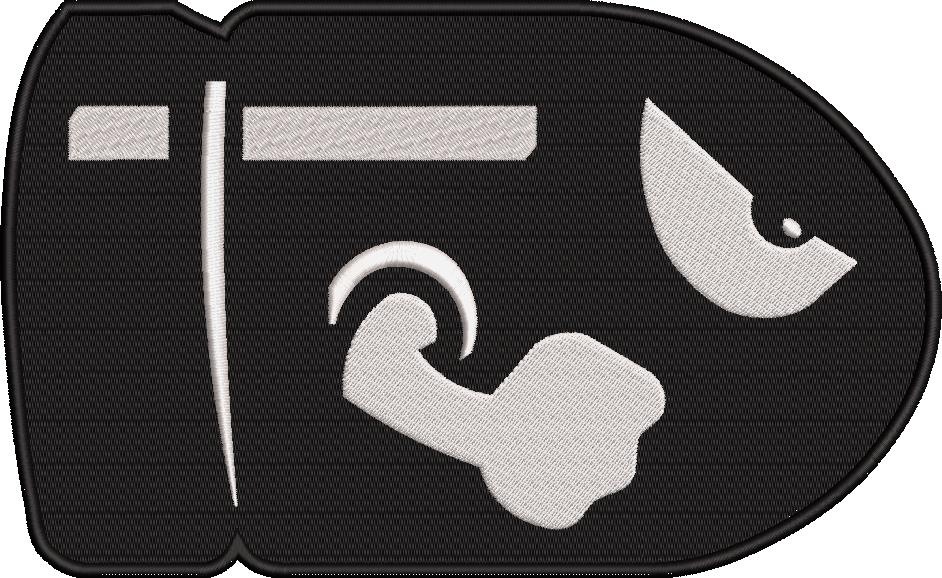Angry Bullet Silhouette Embroidery Pattern
