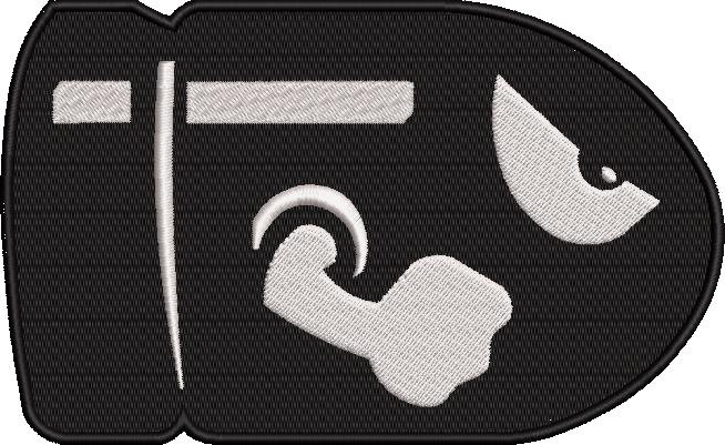 Angry Bullet Silhouette Embroidery Pattern