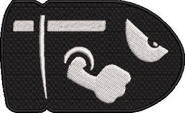 Angry Bullet Silhouette Embroidery Pattern