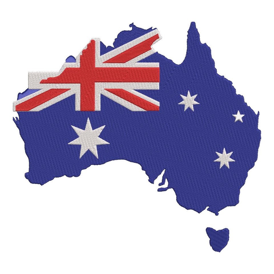 Australia Map with Flag Australia Map with Flag