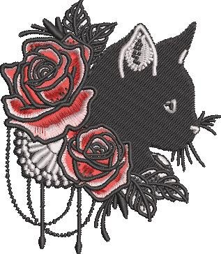 Floral Cat Silhouette Floral Cat Silhouette