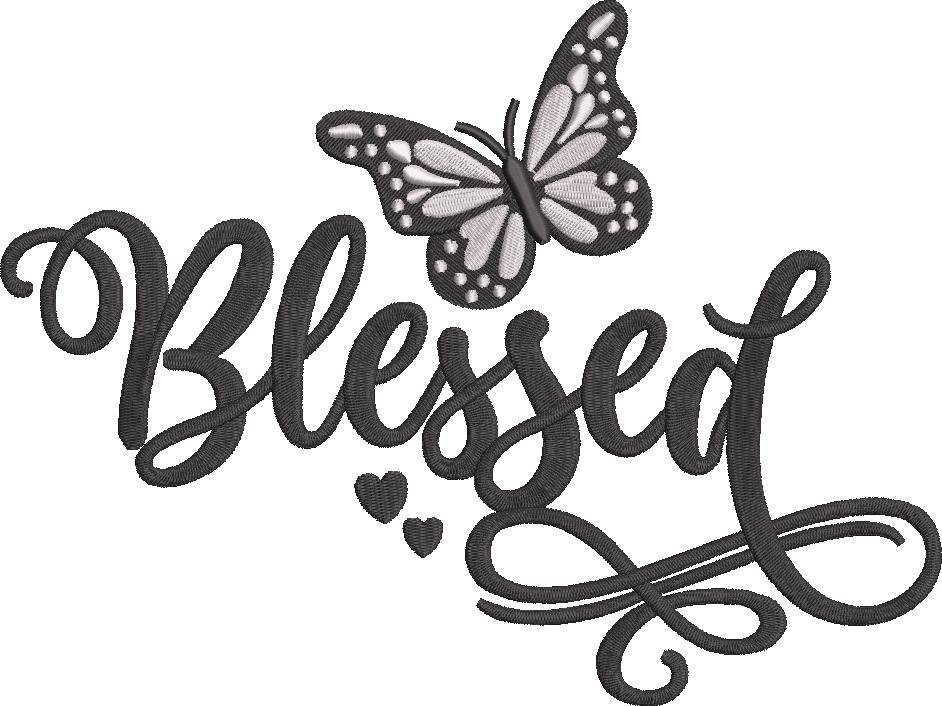 Blessed Butterfly Embroidery Design Blessed Butterfly Embroidery Design