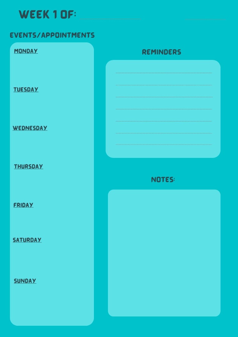 My Weeks Journal Ebook
My Weeks Journal Ebook