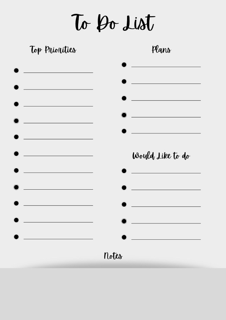 To Do List Journal Ebook
