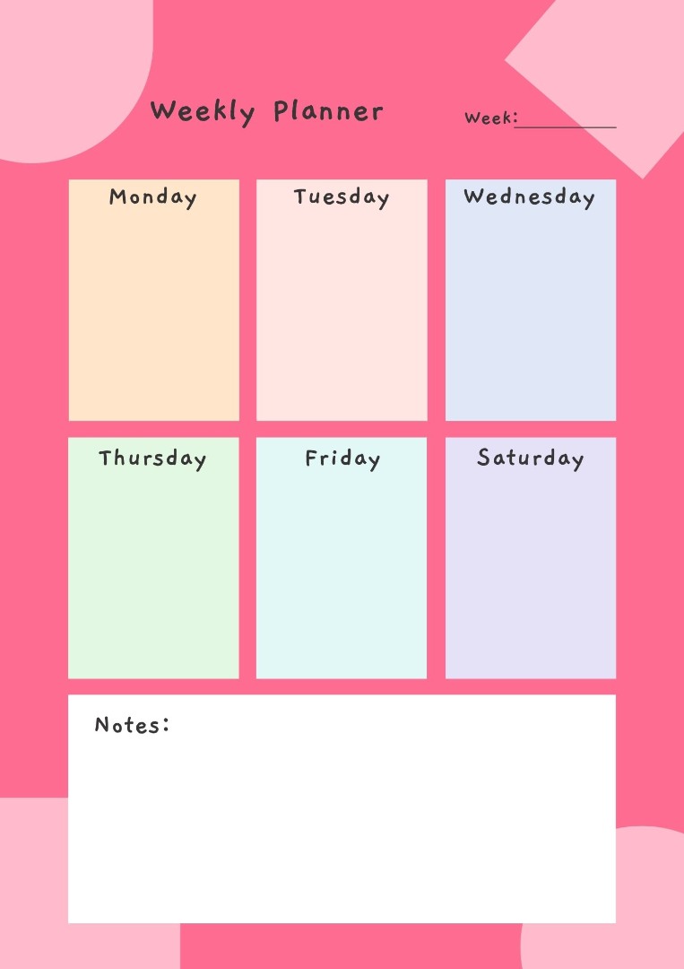 My Weekly Planner
My Weekly Planner