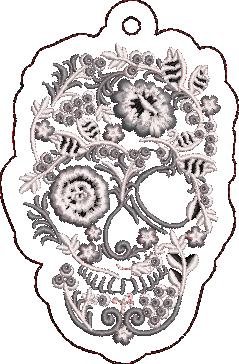 Floral Skull Key Fob Floral Skull Key Fob