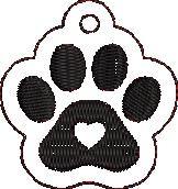Dog Paw Heart Key Fob Dog Paw Heart Key Fob