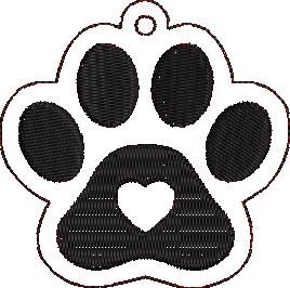 Dog Paw Heart Key Fob Dog Paw Heart Key Fob