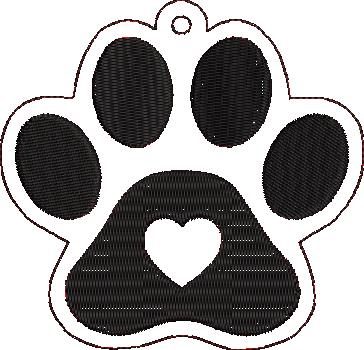Dog Paw Heart Key Fob Dog Paw Heart Key Fob